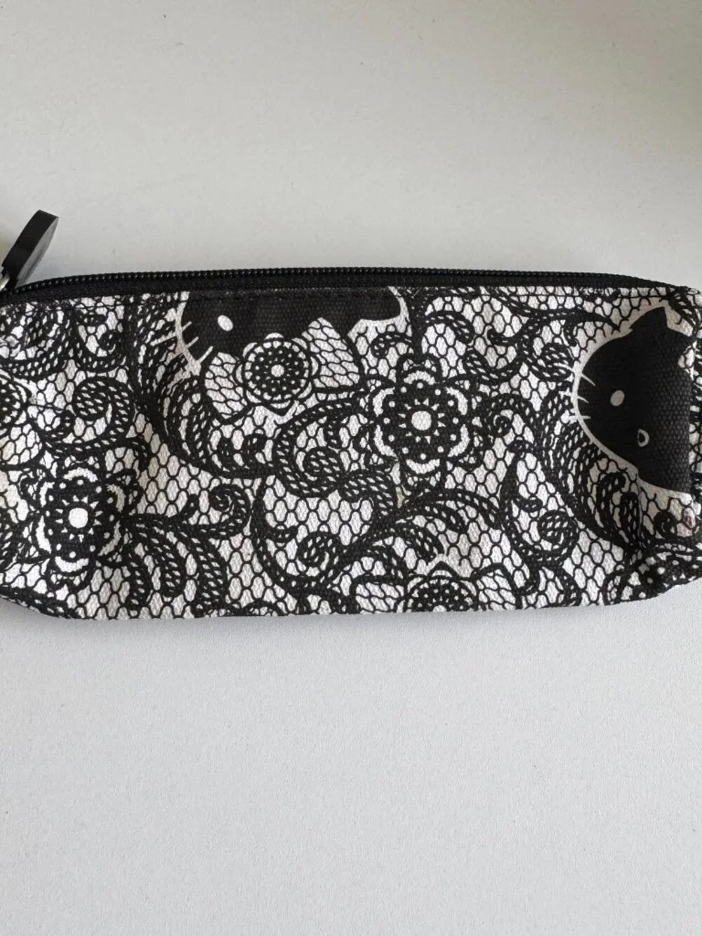 Hello Kitty Lace Print Pencil Case Makeup Pouch NWT